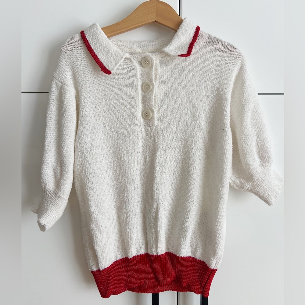 Zara size 8/9 red and white shirt.